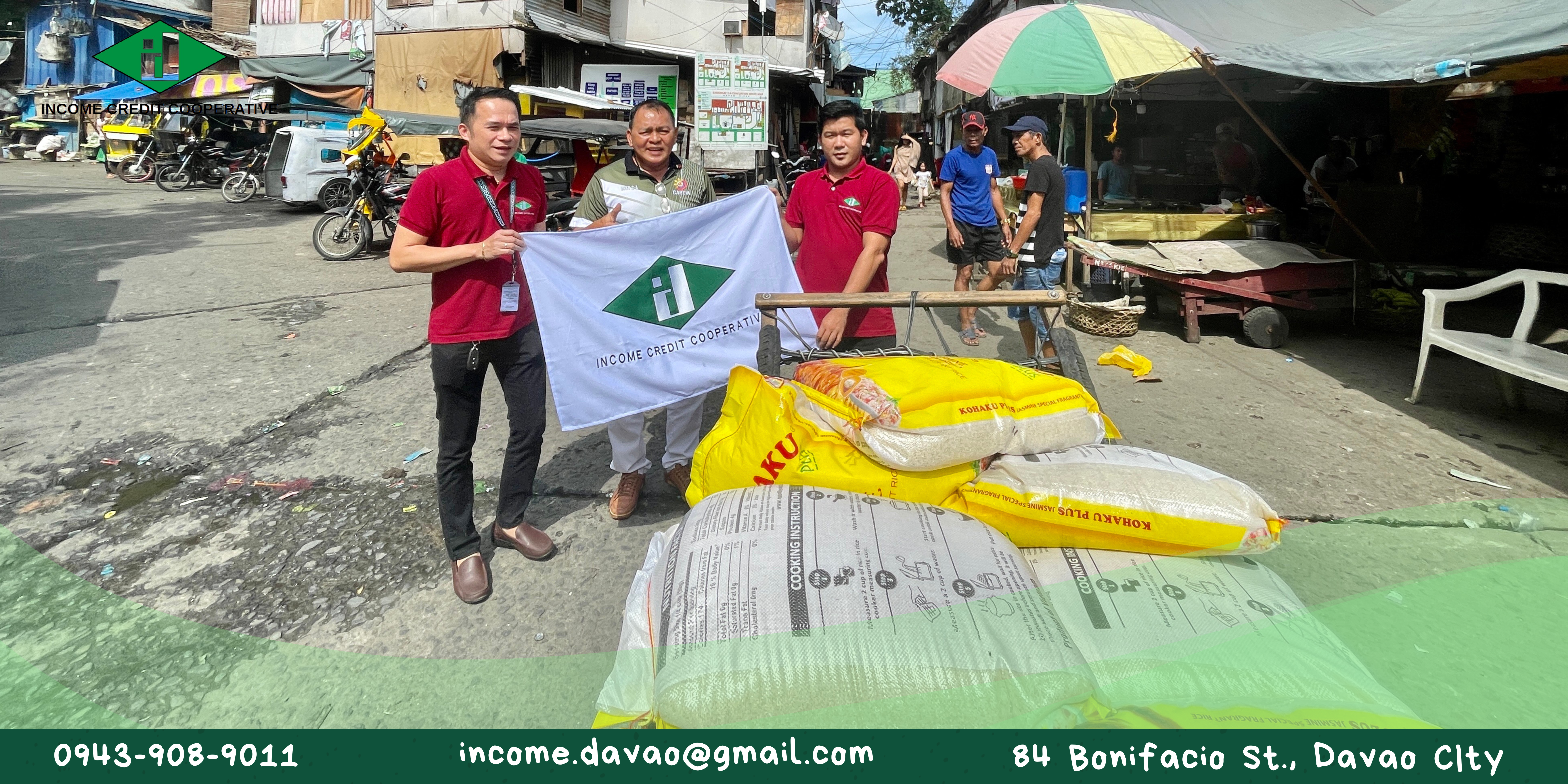 Donated 15 sacks for fire victims