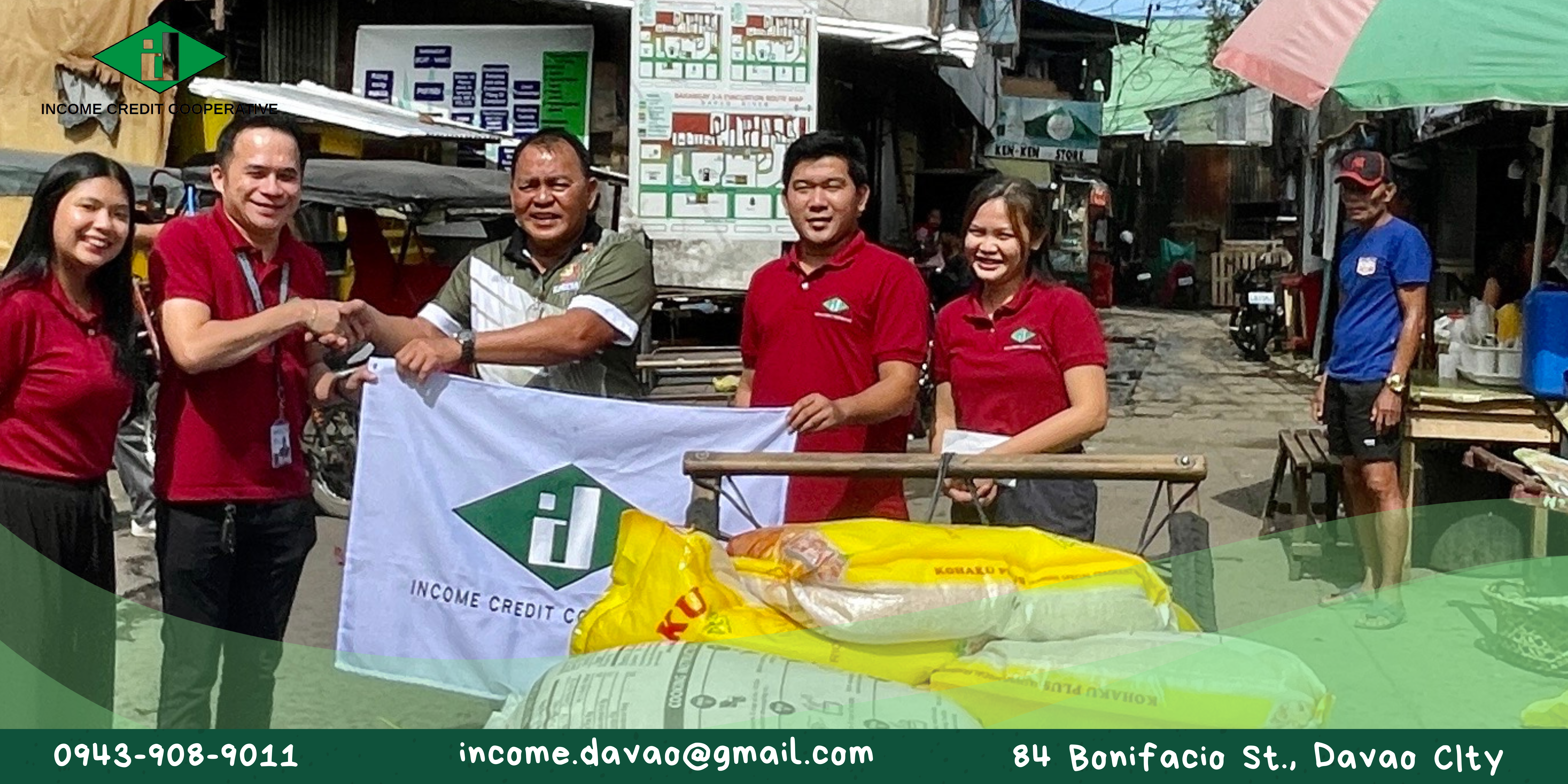 Donated 15 sacks for fire victims